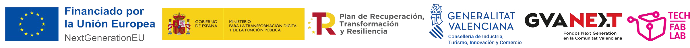 Financiado por la Unión Europea NextGenerationEU, Gobierno de España, Plan de Recuperación, Transformación y Resiliencia, Generalitat Valenciana y Tech Fab Lab